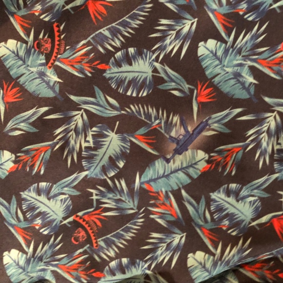 Greater Half GH Blue Golf Button Down Shirt Skulls Machine Guns Size XL - Picture 3 of 9